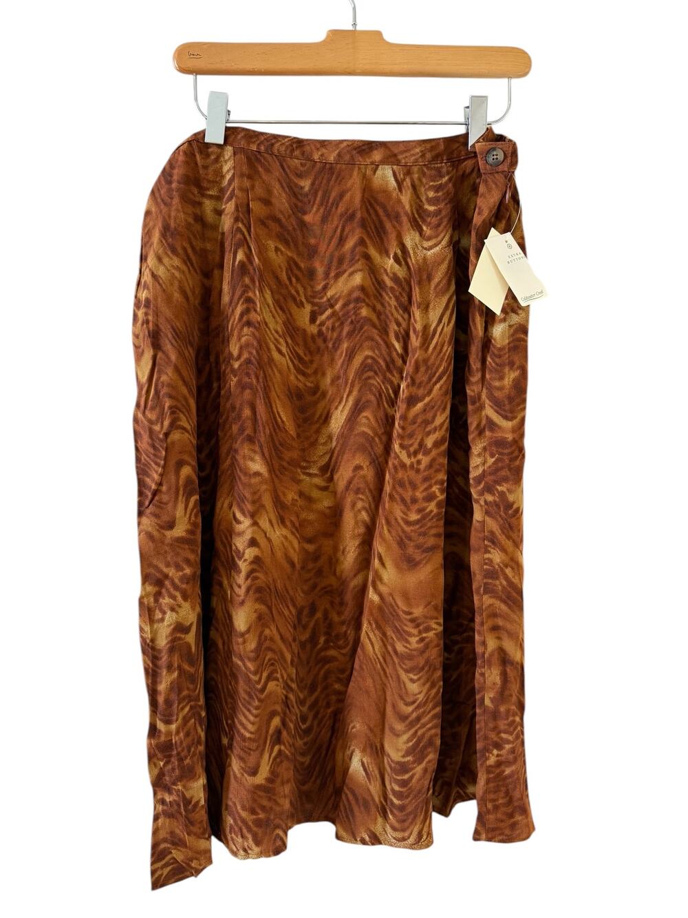 Coldwater Creek Animal Print Twirl Skirt Bronze 1X